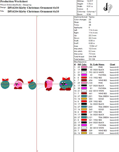 Kirby Christmas Ornament