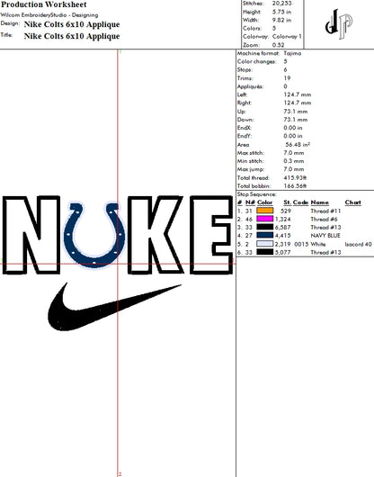 Nike x Indianapolis Colts (Applique Included)