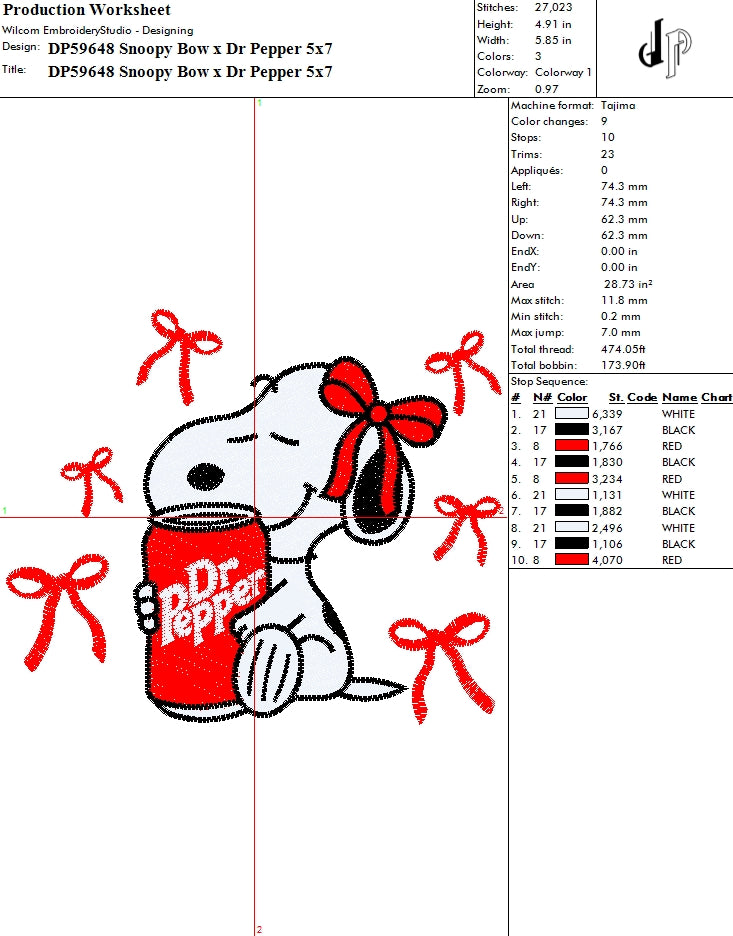 Snoopy Bow x Dr Pepper