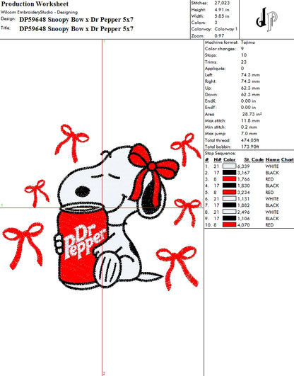 Snoopy Bow x Dr Pepper