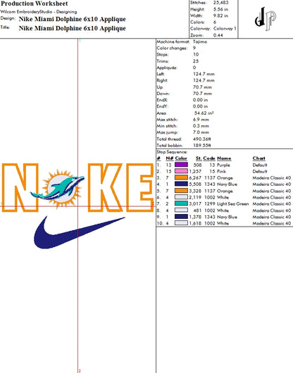 Nike x Miami Dolphins (Applique Included)