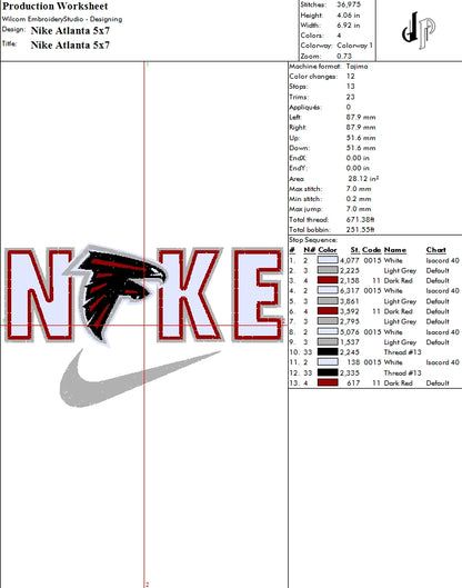 Nike x Atlanta Falcons (Applique Included)