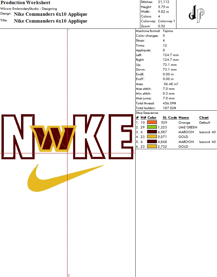 Nike x Washington Commanders (Applique Included)