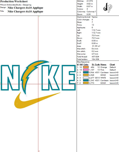 Nike x Los Angeles Chargers (Applique Included)