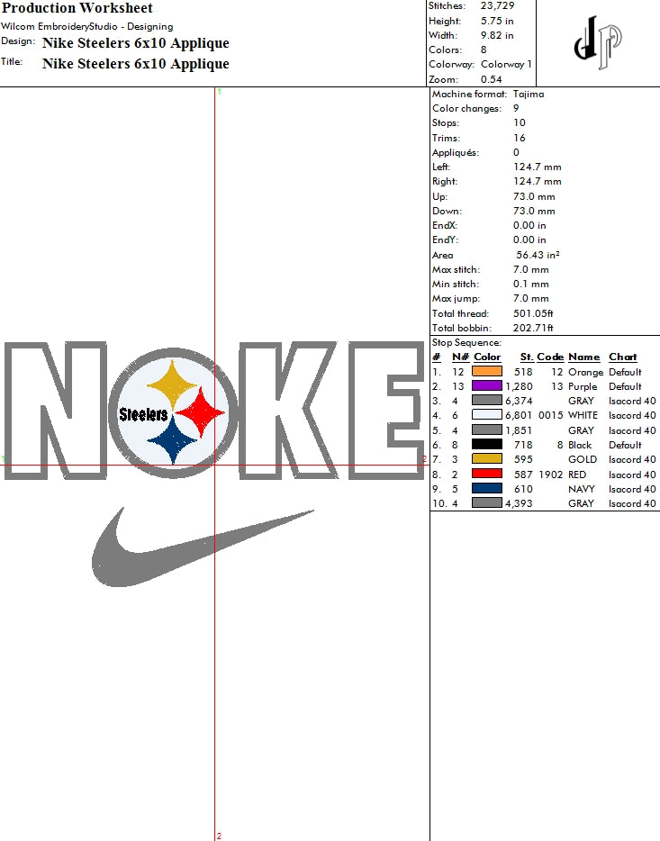 Nike x Pittsburgh Steelers (Applique Included)