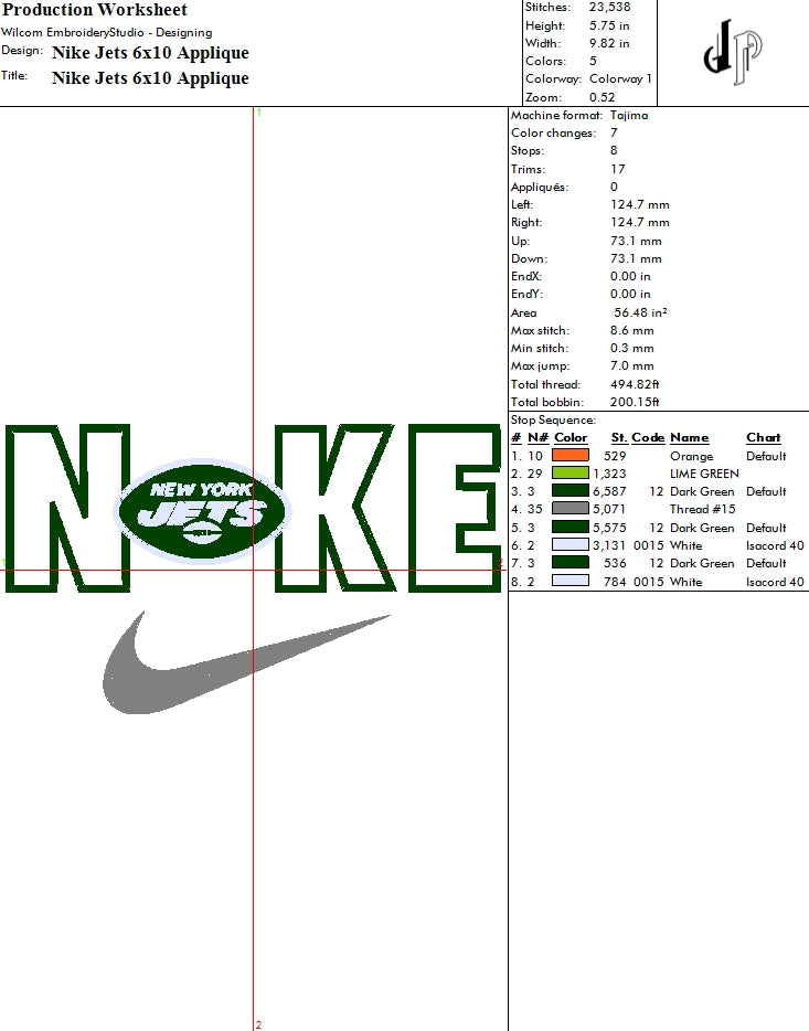 Nike x New York Jets (Applique Included)