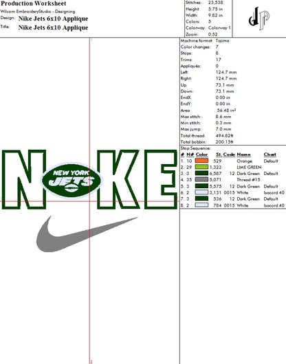 Nike x New York Jets (Applique Included)