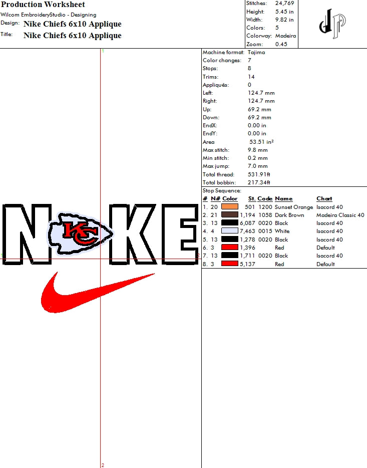 Nike x Kansas City Chiefs (Applique Included)
