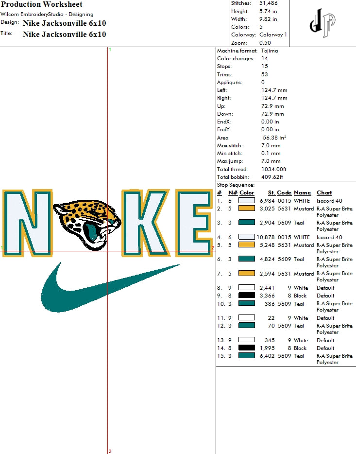 Nike x Jacksonville Jaguars (Applique Included)