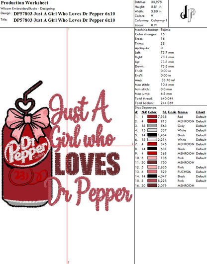 Just A Girl Who Loves Dr Pepper