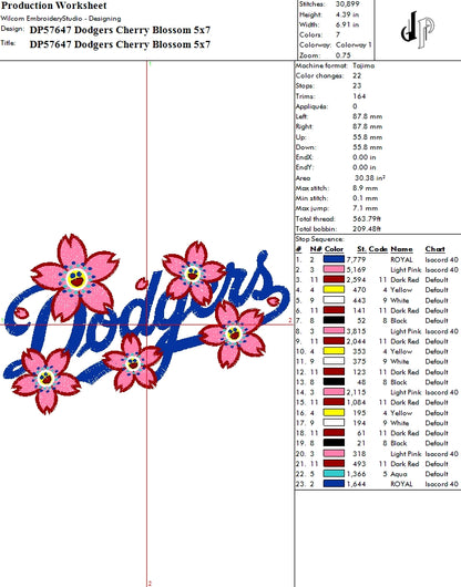 Dodgers Cherry Blossom
