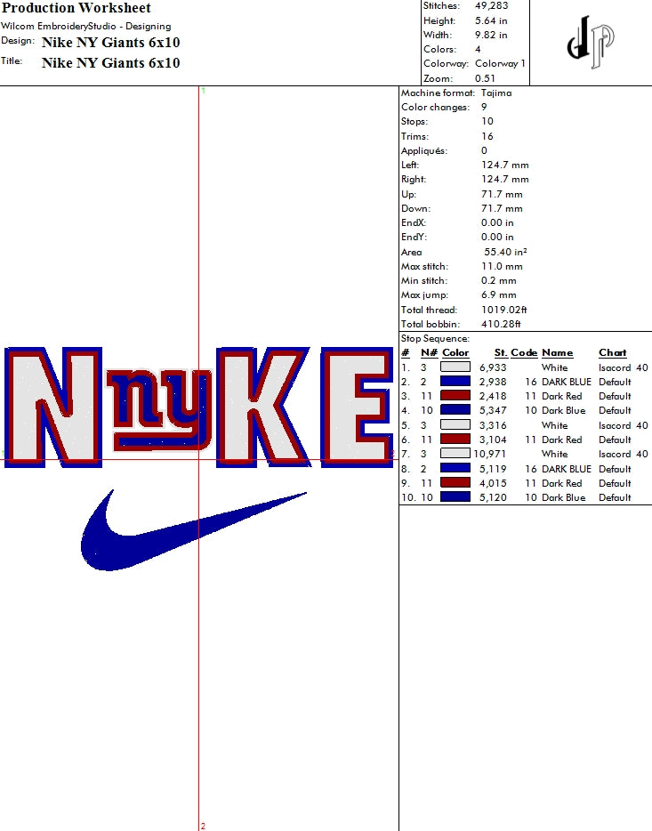 Nike x New York Giants (Applique Included)
