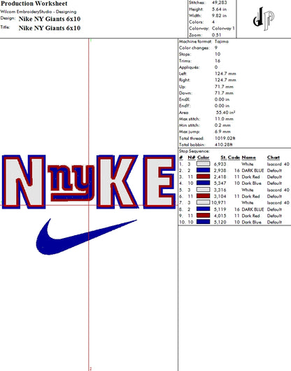 Nike x New York Giants (Applique Included)