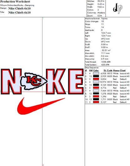 Nike x Kansas City Chiefs (Applique Included)