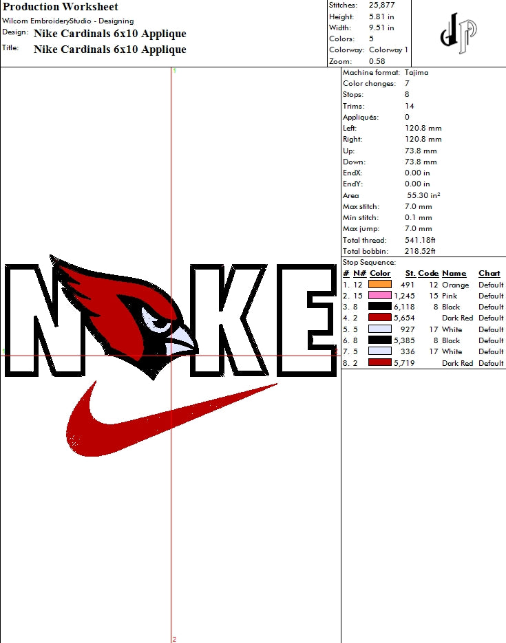 Nike x Arizona Cardinals (Applique Included)