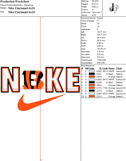 Nike x Cincinnati Bengals (Applique Included)