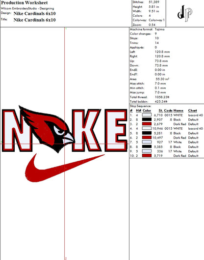 Nike x Arizona Cardinals (Applique Included)