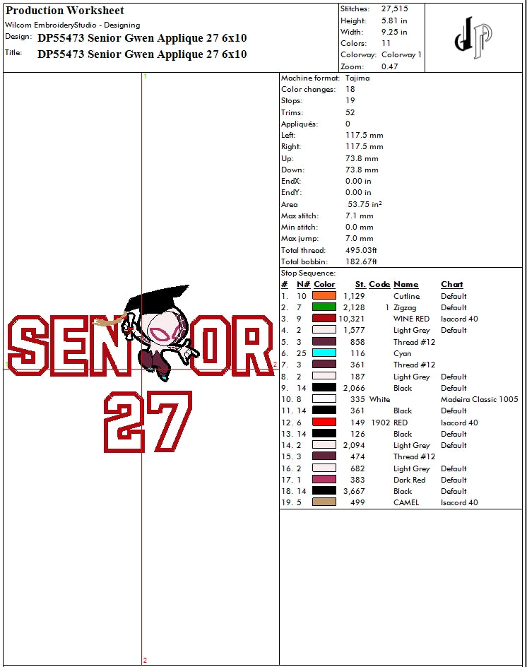 Senior Gwen Applique 27