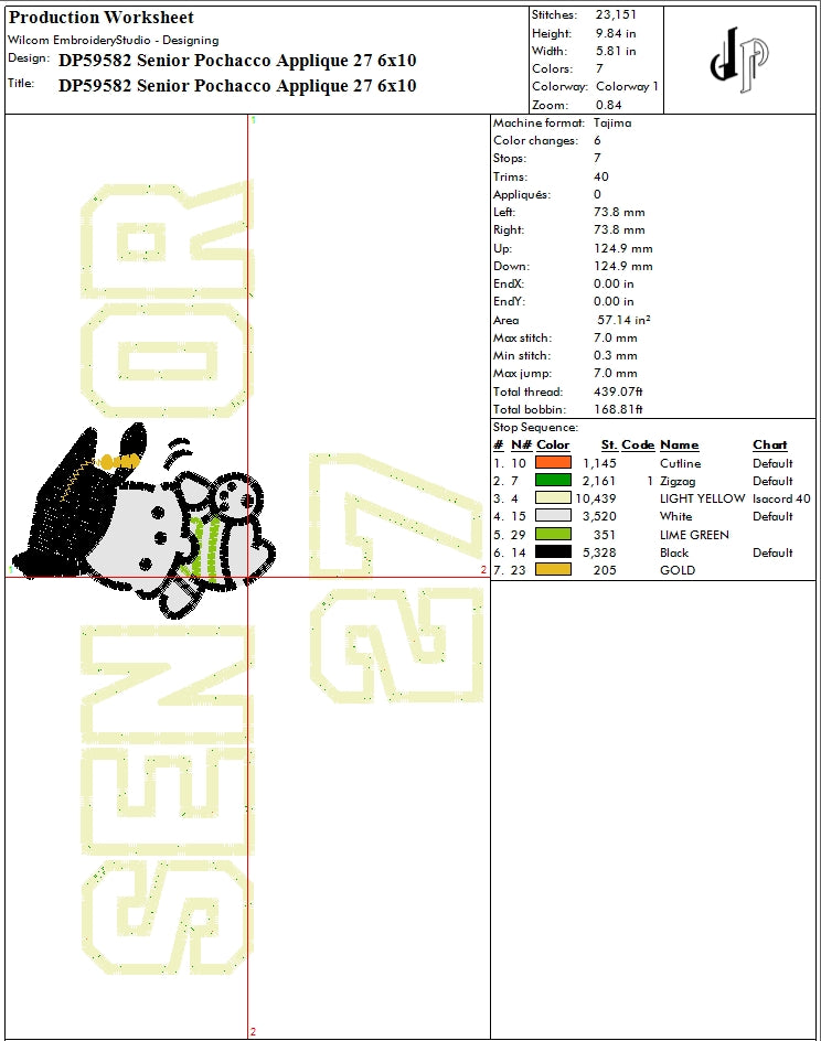 Senior Pochacco Applique 27