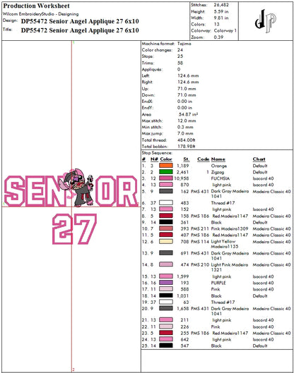 Senior Angel Applique 27