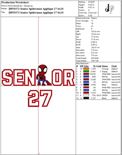 Senior Spiderman Applique 27