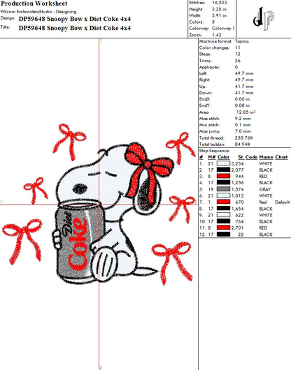 Snoopy Bow x Diet Coke