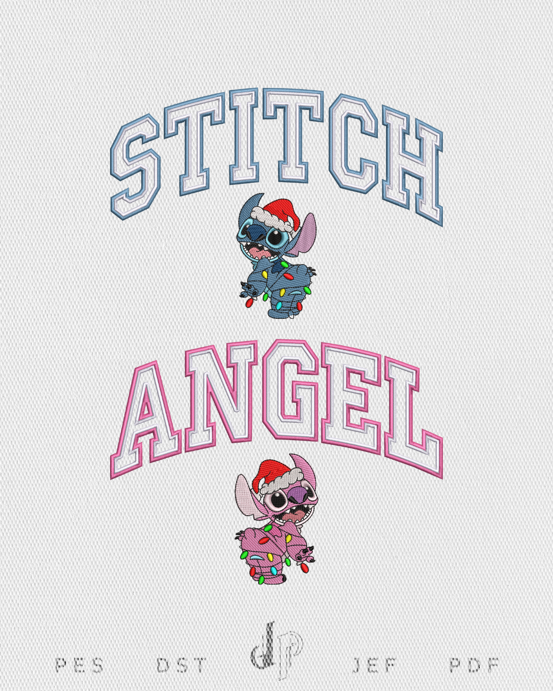 Stitch Angel Christmas Couple