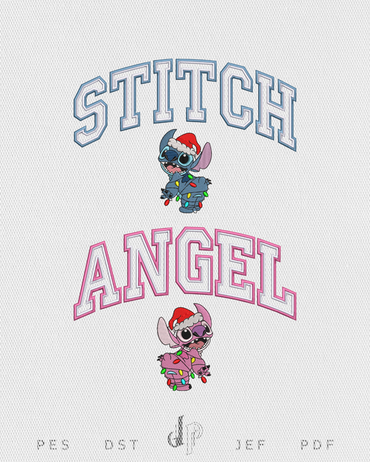 Stitch Angel Christmas Couple