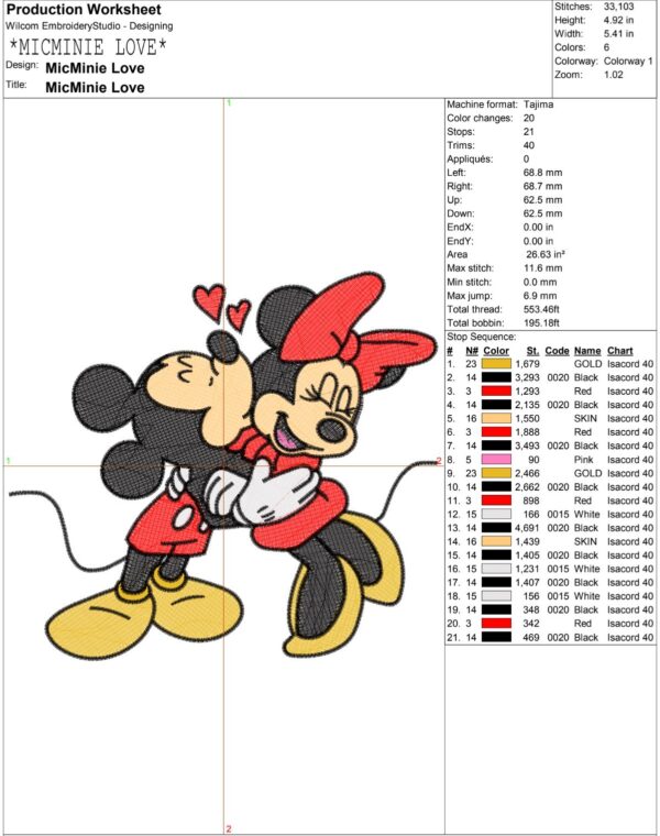 Mickey Minnie Love Valentine
