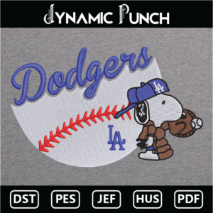 Dodgers Snoopy Embroidery Design.