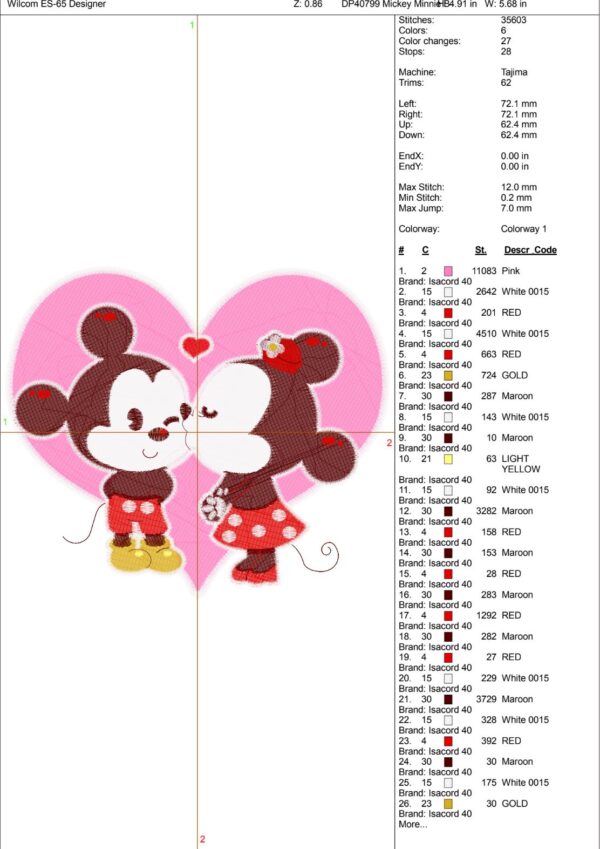 Mickey Minnie Kiss Valentine