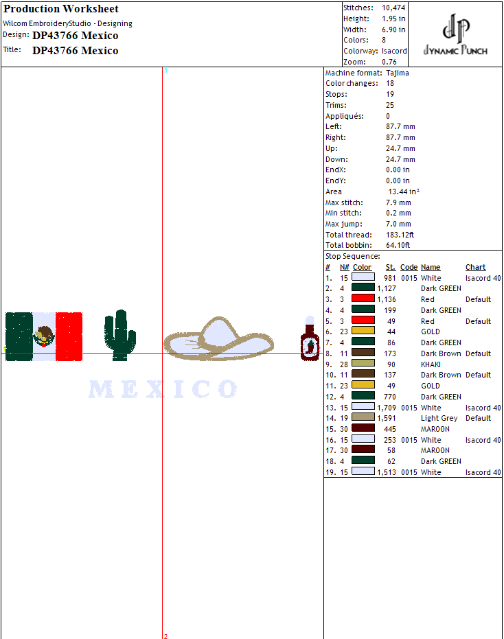 Mexico Embroidery Design
