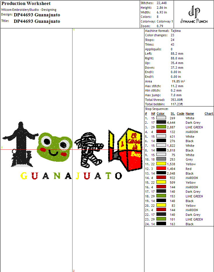 Guanajuato Embroidery Design.