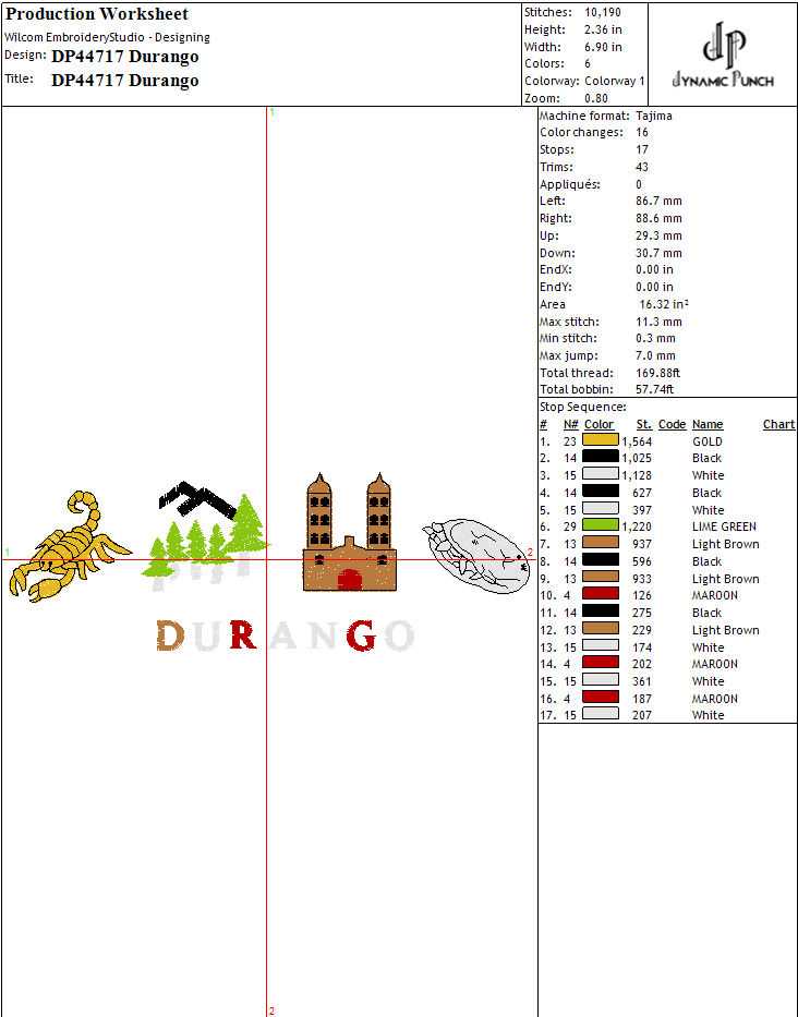 Durango Embroidery Design.