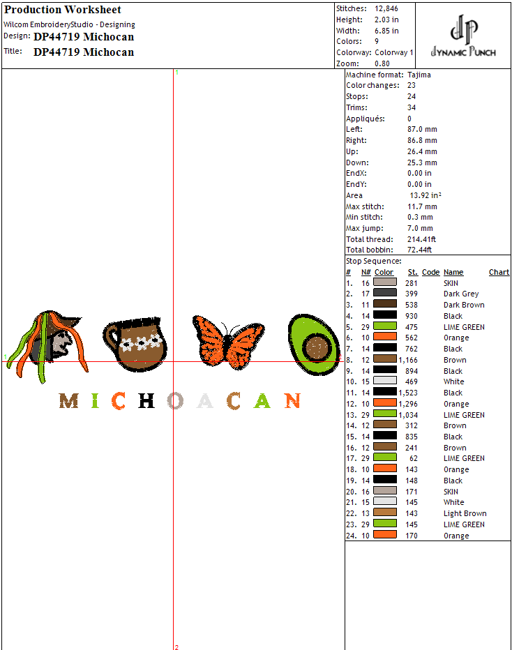 Michoacan Embroidery Design.