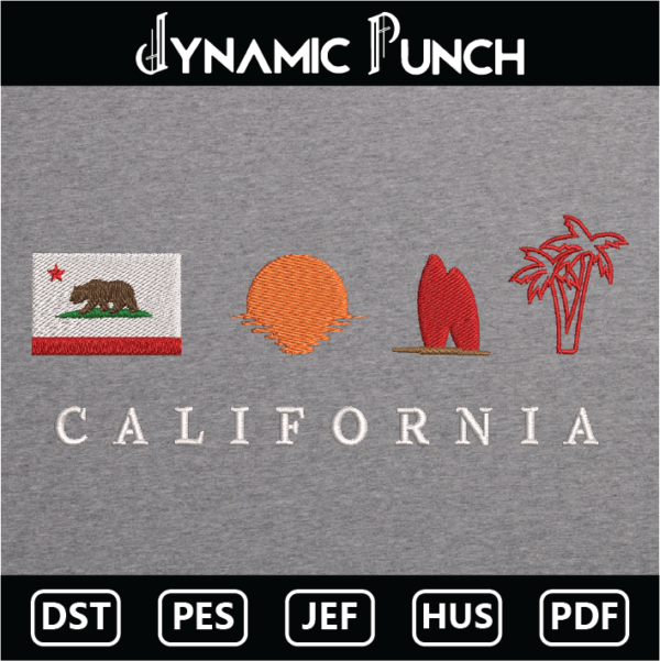 California Embroidery Design.