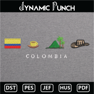 Colombia Embroidery Design.