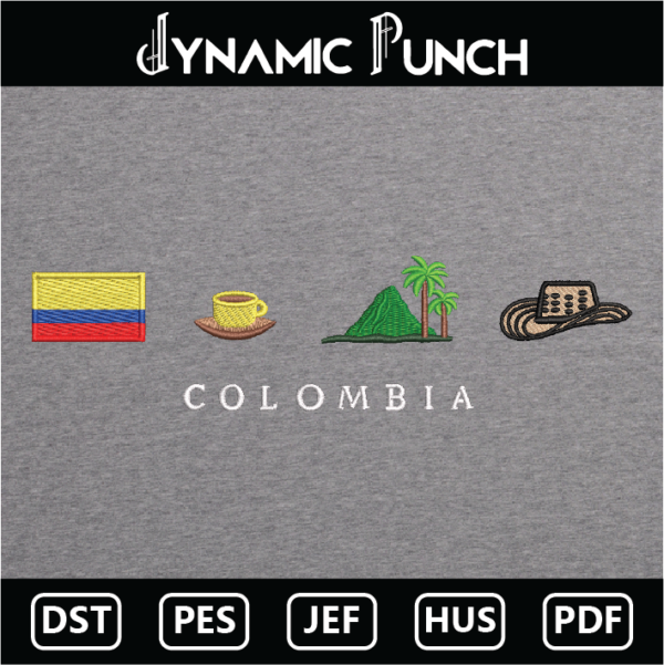 Colombia Embroidery Design.
