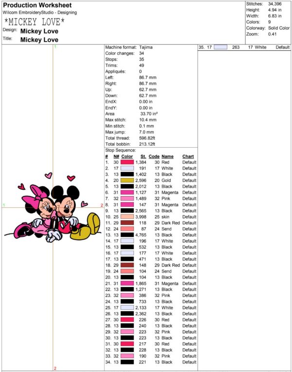 Mickey Minnie Love Valentine