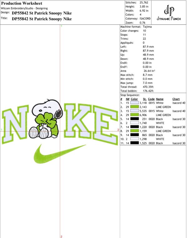 St Patrick Snoopy Nike St. Patrick's Day - Image 2
