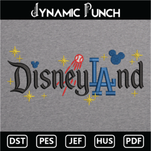 Disneyland LA Dodgers Embroidery Design.