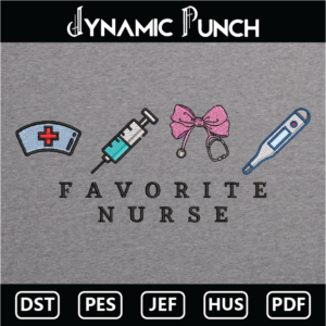 Fave Nurse Embroidery Design.