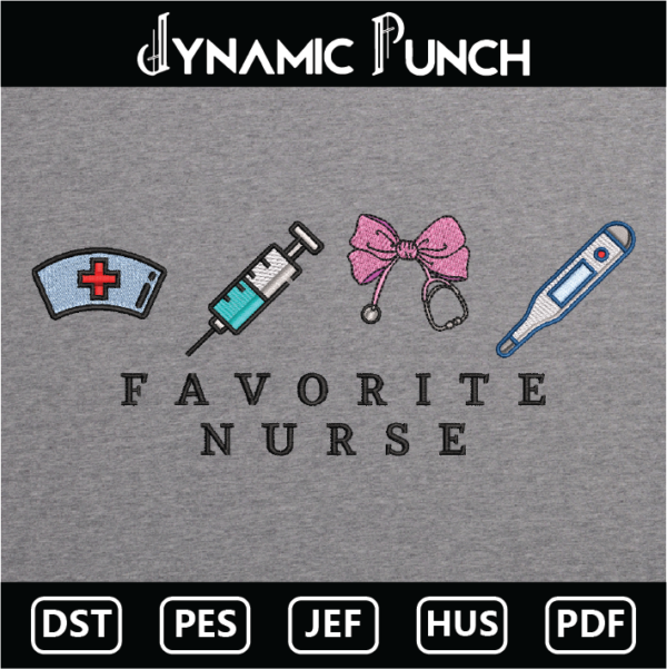 Fave Nurse Embroidery Design.