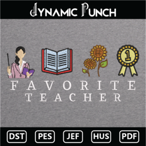 Fave Teacher Embroidery Design.