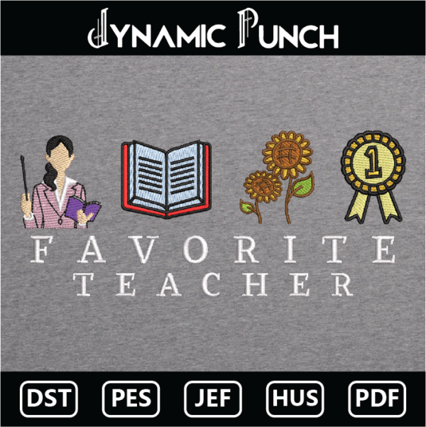 Fave Teacher Embroidery Design.