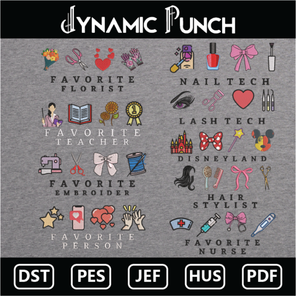 9x Favorites Embroidery Designs