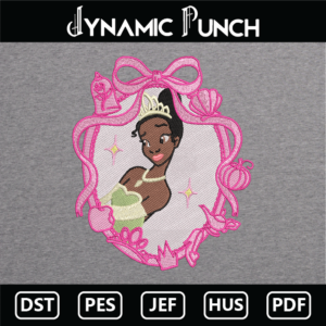 Princess Tiana Embroidery Design.