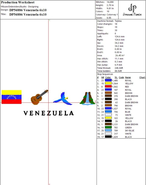 Venezuela Embroidery Design.