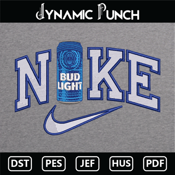Nike Bud Light Embroidery Design.