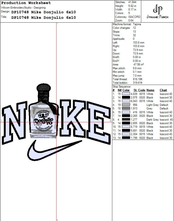 Nike Donjulio Embroidery Design.
